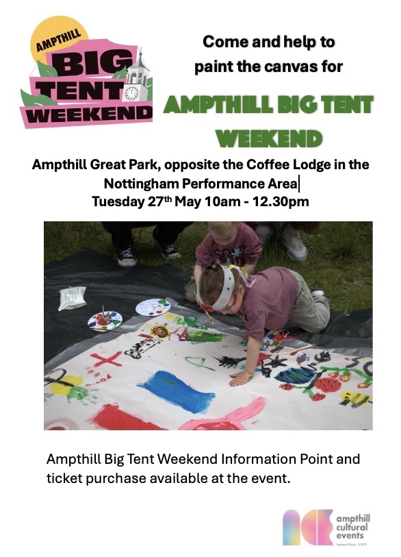 Come and help paint the canvas for the Ampthill Big Tent Weekend