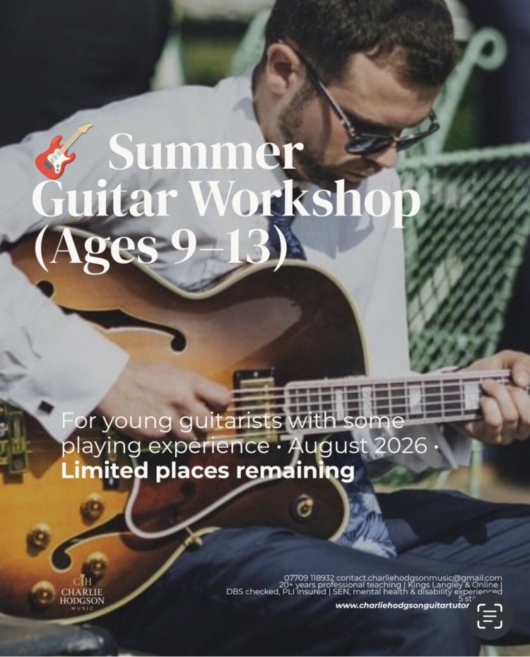 Summer Kids Guitar Workshop: In-Person, Kings Langley for children 9&ndash;13