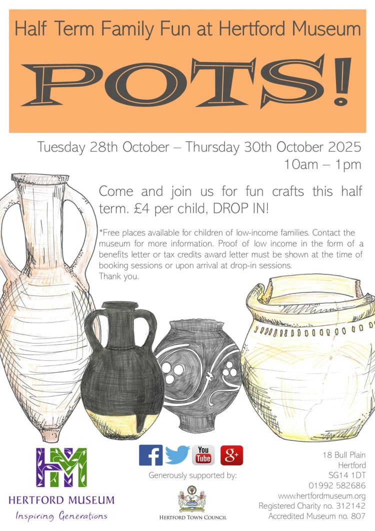   Half Term Family Activities at Hertford Museum: Pots!