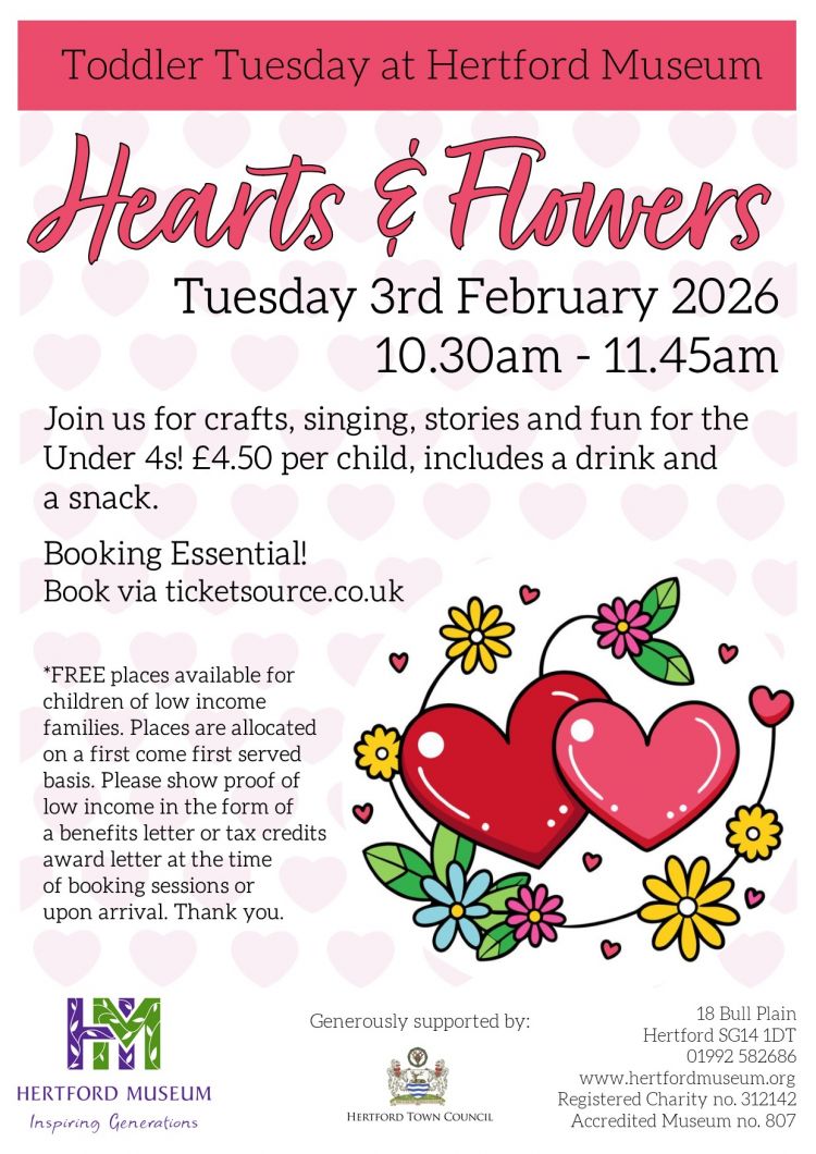 Toddler Tuesday at Hertford Museum: Hearts & Flowers
