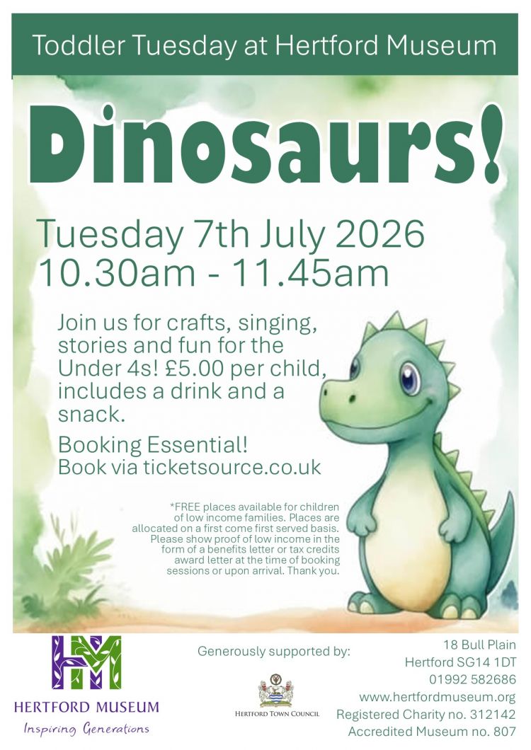 Toddler Tuesday at Hertford Museum: Dinosaurs