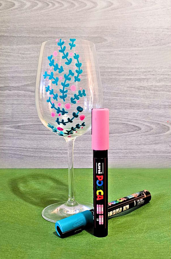 Decorate a Wine Glass with Posca Pens