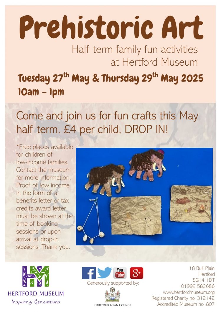 Half Term Family Activities at Hertford Museum: Prehistoric Art