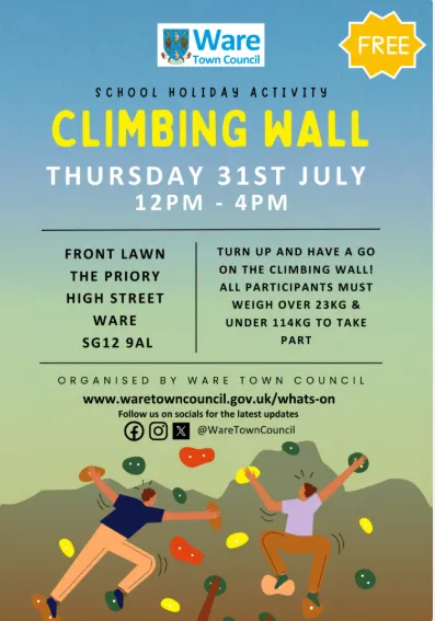 School Holiday Activity – Climbing Wall