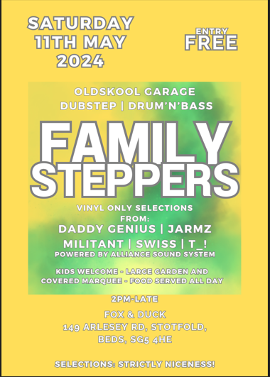 FAMILY STEPPERS- Day Party