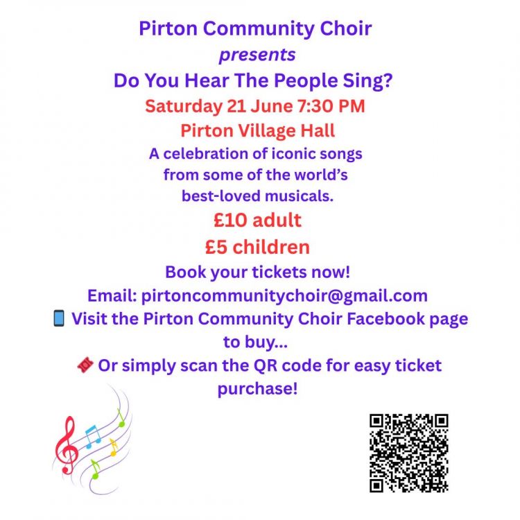 Pirton Community Choir presents 'Do you hear the people sing'