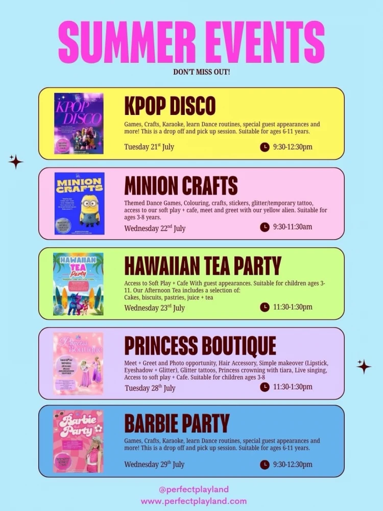 ☀️Perfect Playland Summer Line-Up Week 1☀️