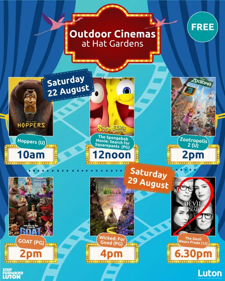 luton council outdoor cinema aug 26