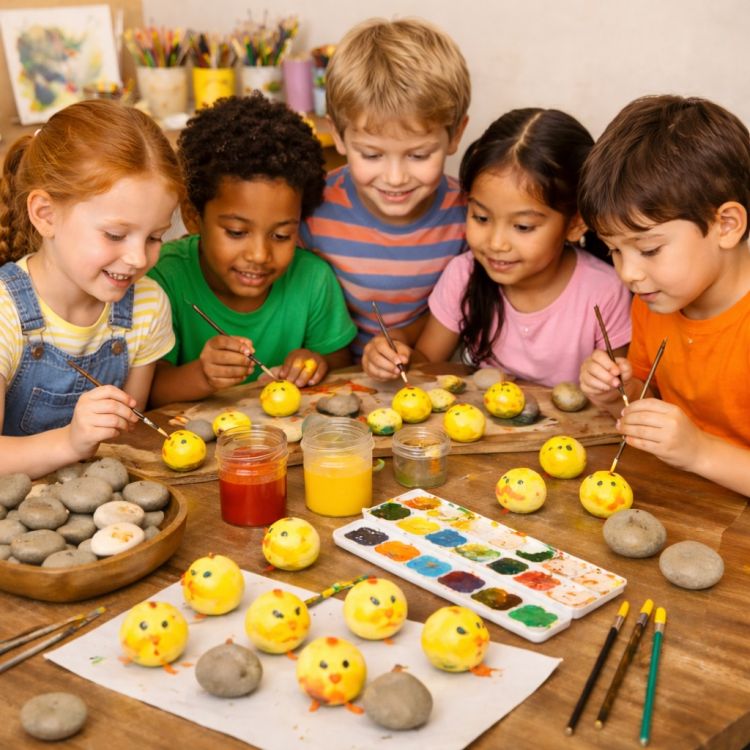 Easter Chick Pebble Painting Drop-in
