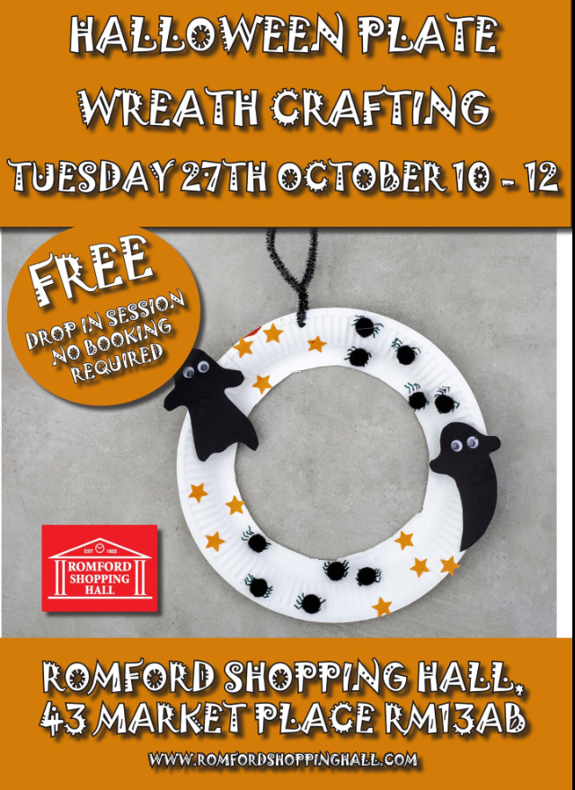Free Halloween Craft Plate Wreath Decorating