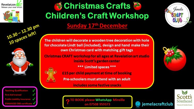 Christmas CRAFT workshop at Scott's of Southend