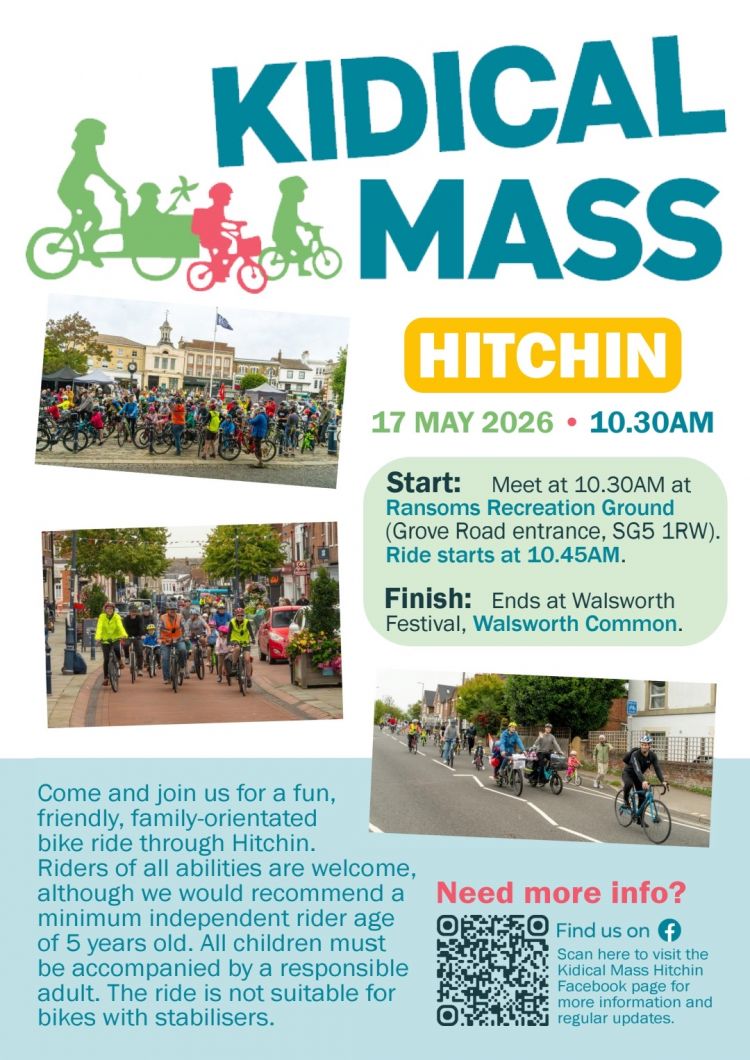Hitchin Kidical Mass family bike ride